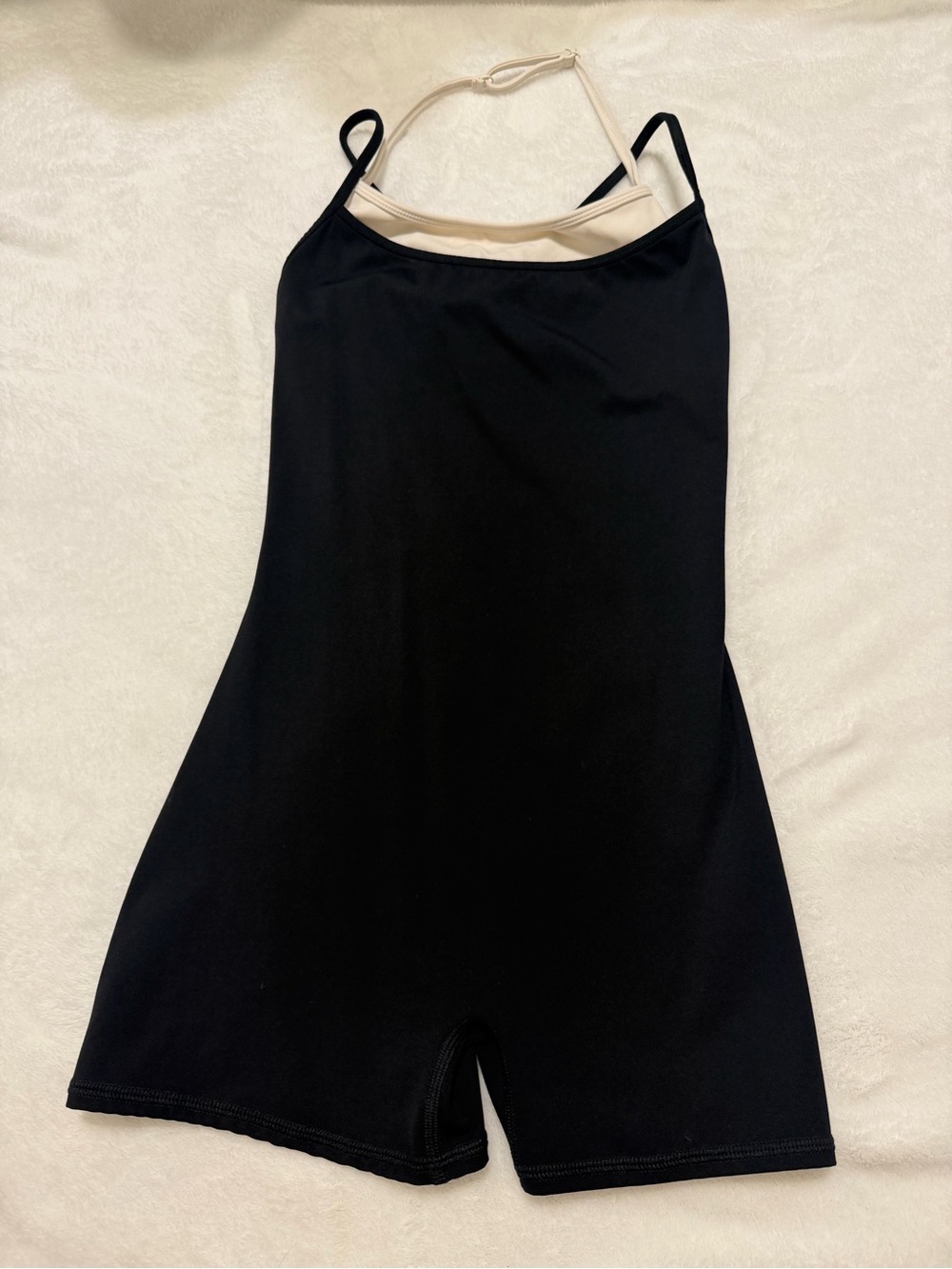 Garage Black and Cream Short One-Piece Bodysuit